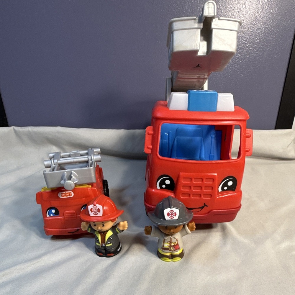 Fisher-Price Little People Fire Truck & Ladder Truck w/ 2 Figures M0127 2012